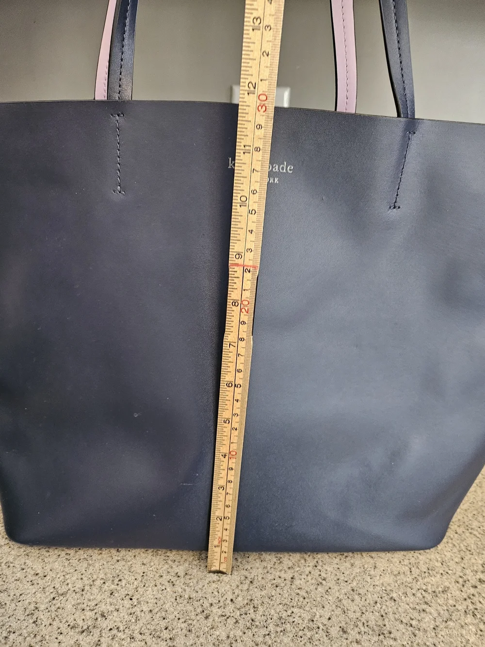 kate spade New York Navy & Pink Leather Tote with Floral Wristlet
